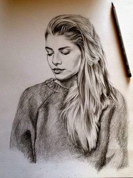 Hannah Reid drawn by Maria Bassil.